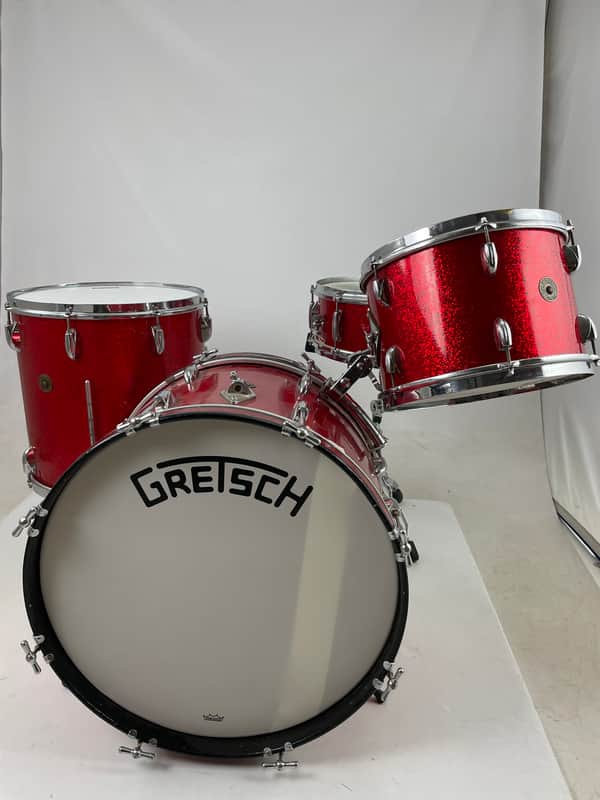 Gretsch 1950’s Broadcaster 3-ply red sparkle drum kit. 20-13-16-14x5 1/2 image 1