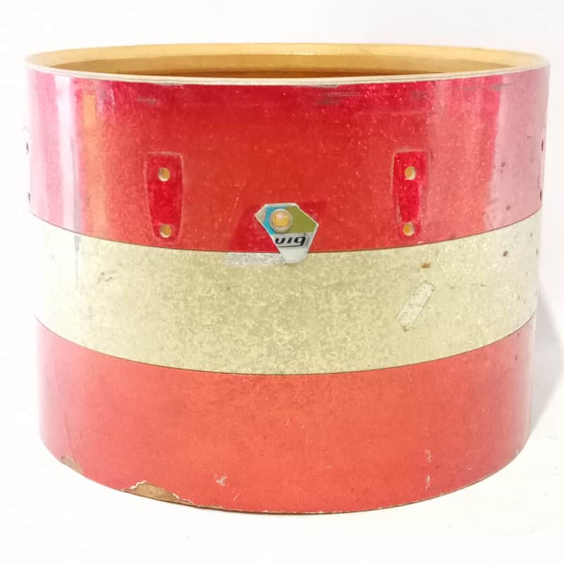 Ludwig 10x14" Concert Tom Drum Red/Silver/Red Sparkle 3Ply Vintage70s Blue/Olive image 1