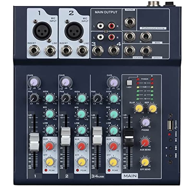 F4 Weymic Professional 4-Channel 2-Bus Mixer | DJ Stage, Recording, Karaoke Music Application Mixer image 1