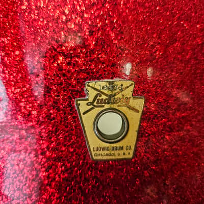 Ludwig Super Classic 22-16-13" 3-ply Drum Kit in Red Sparkle - Keystone Badge 1964 image 19