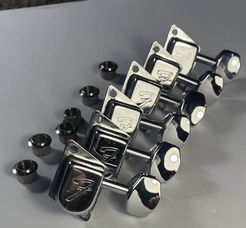 Fender- F-tuners, 6-in-line, chrome, 1970's, made by Schaller image 1