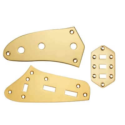 Jaguar Guitar Upper & Lower Control Switch Plate Set fits Fender/Squier - Black image 6