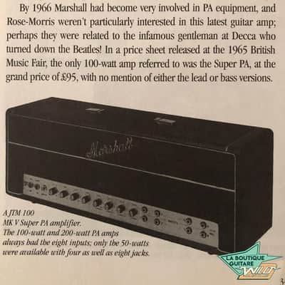 Marshall JTM SUPER PA 100 BLACK FLAG 1967 image 3