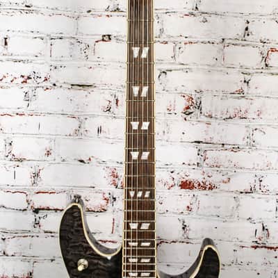Schecter - Diamond Series C-1E/A Semi-Hollow Electric Guitar, Grey Quilted Maple - x0028 - USED image 3