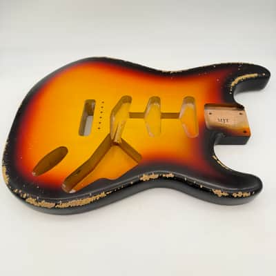 MJT Stratocaster Body Alder Relic Nitro 3-Tone Sunburst mjt6661 image 2
