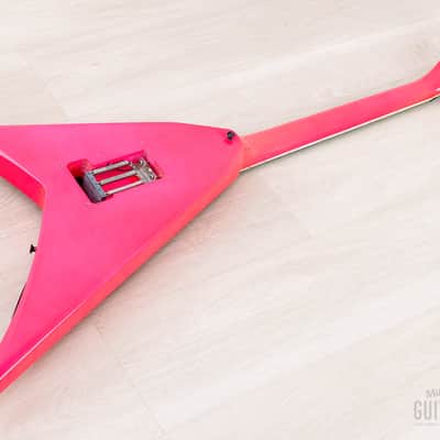 1991 Fernandes JS Limited Edition Randy Rhoads V Hot Pink Metalflake w/ Floyd Rose, Japan image 14