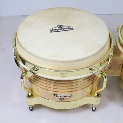 Latin Percussion Matador Series Wood Bongos with Chrome Hardware 2010s - Natural image 2