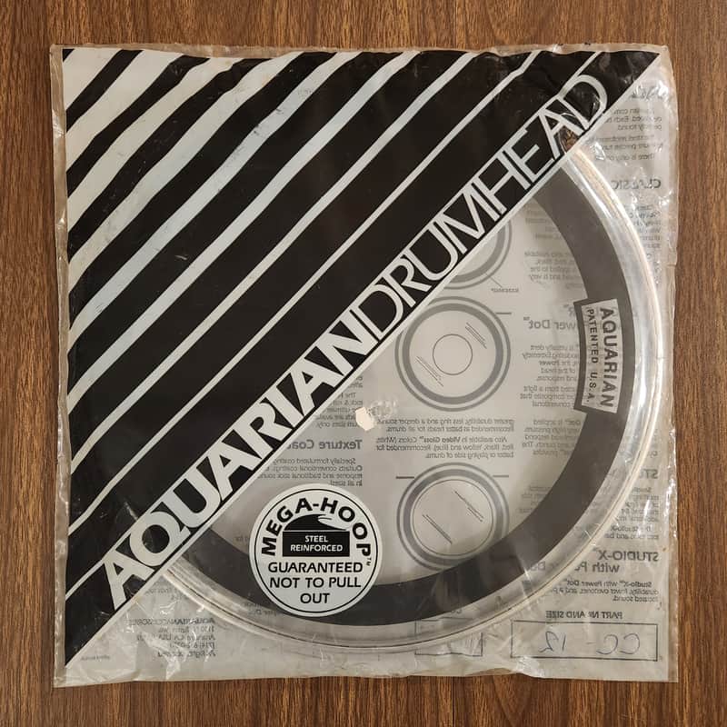 NOS Aquarian Classic Clear 12" Tom Drum Head CC-12 IN SEALED FACTORY BAG image 1