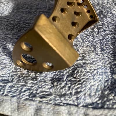 Allen MR-10 mandolin cast tailpiece Unplated Bronze aged patina image 1