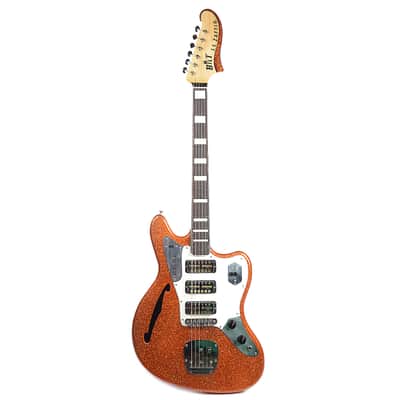 Bilt S.S. Zaftig Tangerine Flake w/3 Lollar Gold Foil Pickups, Block Inlays, & Mastery Vibrato image 9