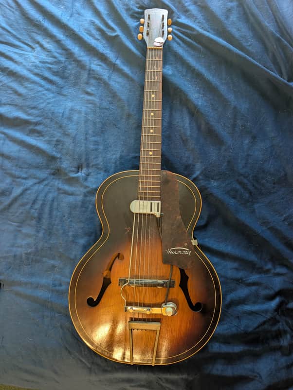 Harmony H1215 Archtone 1944 - 1971 - Dark Brown Sunburst WITH Dearmond pickup image 1
