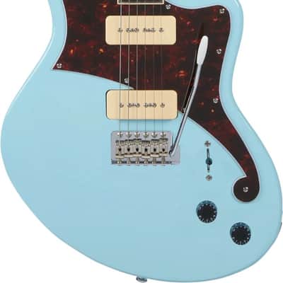 D'Angelico Premier Bedford Solid Body Electric Guitar, Sky Blue with Gig Bag image 5