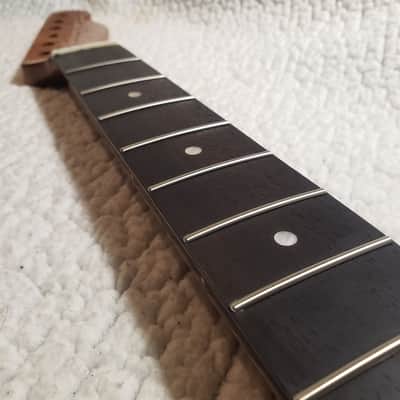 Spectacular USA made,Roasted flame maple neck,Rosewood FB. Killer flame maple head stock.  No fret tangs. Rounded edges. Made for a Tele body #MRT-40P-" You never felt frets like this. image 4