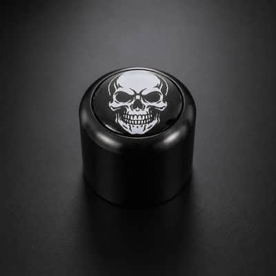 Guitar Monkey Skull Badge Volume Knob - Guitar Button - Black Aluminium image 1