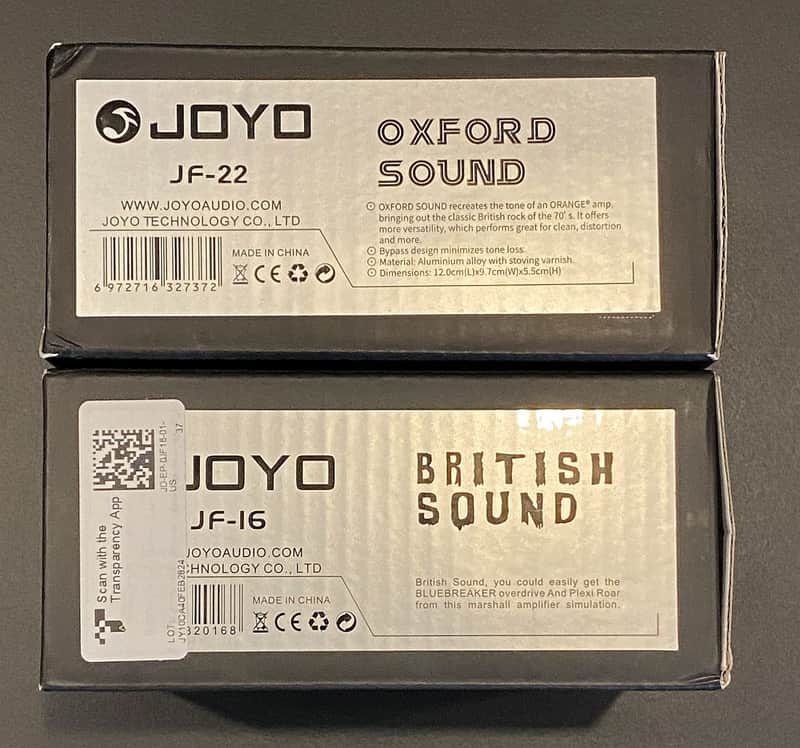 JOYO Oxford Sound JF22 and British JF16 Amp simulator pedals image 1