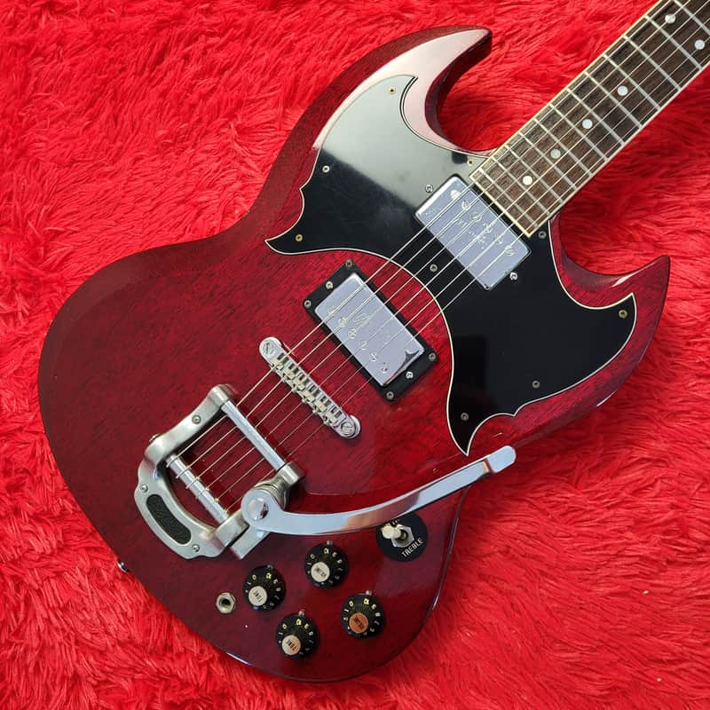 Very Rare Morris SG Deluxe (H.S. Anderson) 1973 - John Cipollina Clone? - Bigsby Style Tremolo - Original Maxon Humbuckers - Cherry Finish - Made In Japan MIJ