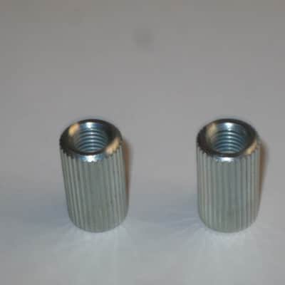 ONE pair of used (lightly relic'd) Gibson (API) Brushed Satin NICKEL finish STUDS (mounting pieces) and Silver finish ANCHORS (inserts) from 2014, for PTTP Brushed Satin NICKEL Finish Stop Bar Tailpiece (Stop Bar Tailpiece NOT included) image 23