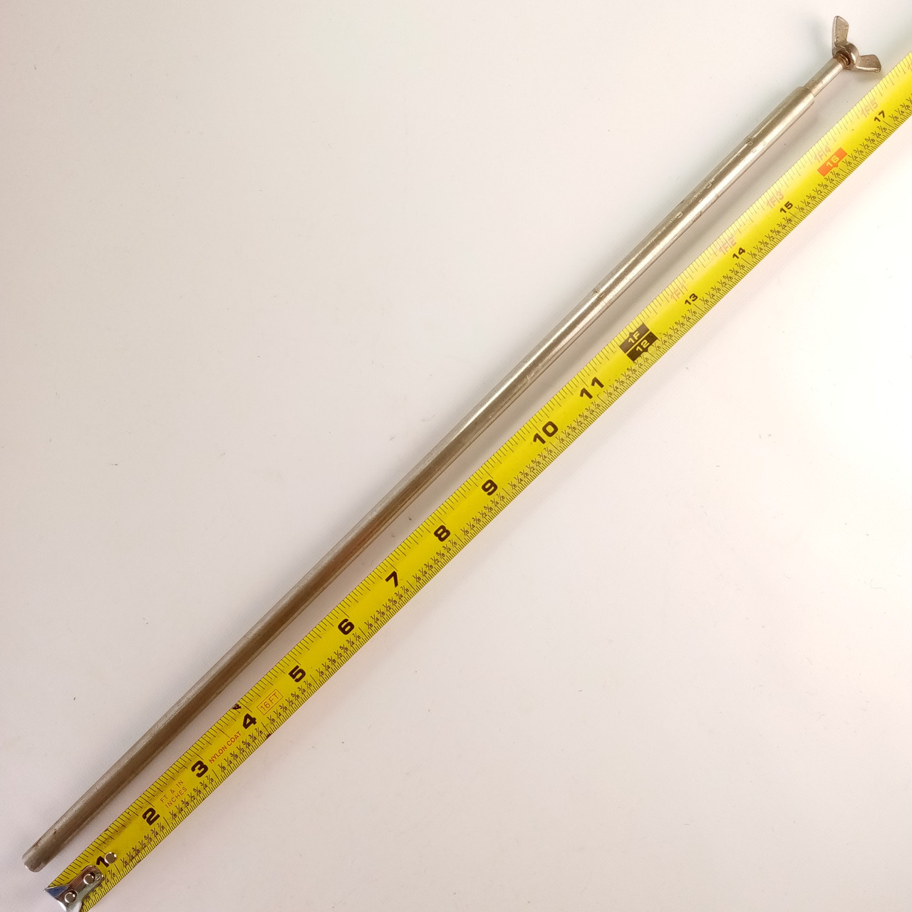 Ludwig 3/8"x17.5" Straight Cymbal Arm Rod Nickel Vintage 50s Bass Drum Mount USA — main photograph