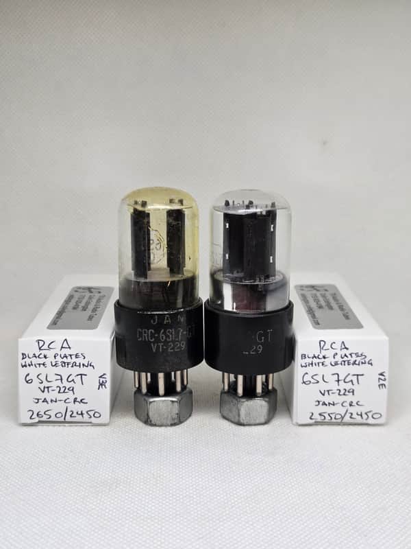 RCA JAN 6SL7GT VT-229 Black Plate Matched (7.5%) Pair NOS 6SL7 VT229 image 1