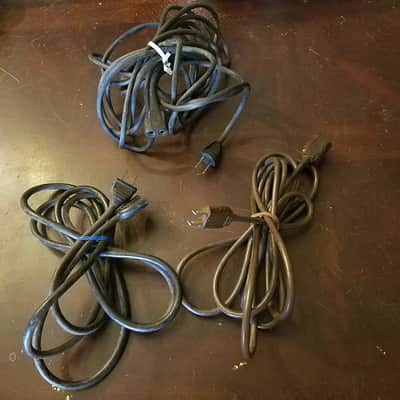 ONE (1) Belden Original FME Vintage Large Round Post Pin Electric Power Cord Non Polarized 1950s Black Brown image 3