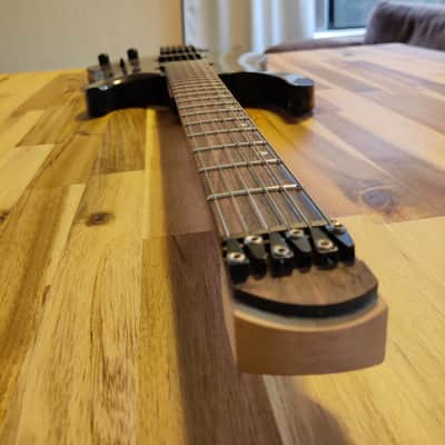 Harley Benton Dullahan-AT 24 Tbk Headless Guitar 2019 Transparent Black/Blue image 3