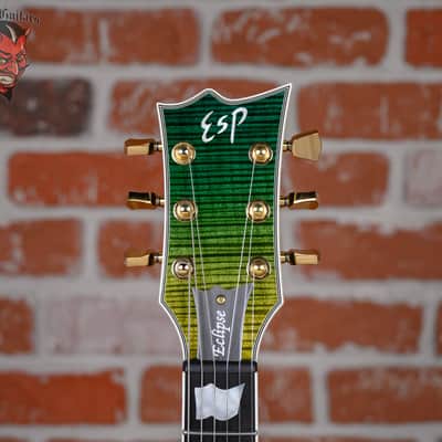ESP Original Series Custom Shop Eclipse CTM FM Flame Maple Top in Turquoise Green Tear Drop 2025 w/OHSC image 9