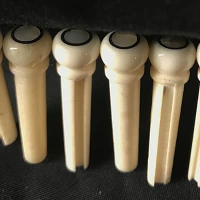 Martin Real Bone Bridge Pins MOP Abalone Inlays For Series  D18 Martin Guitar & Many Other Guitars image 1