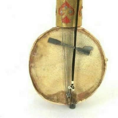 Handmade Ravanahatha Red Black Folk Fiddle Sarangi Ravanhatta Rajasthani Musical String Instrument image 5