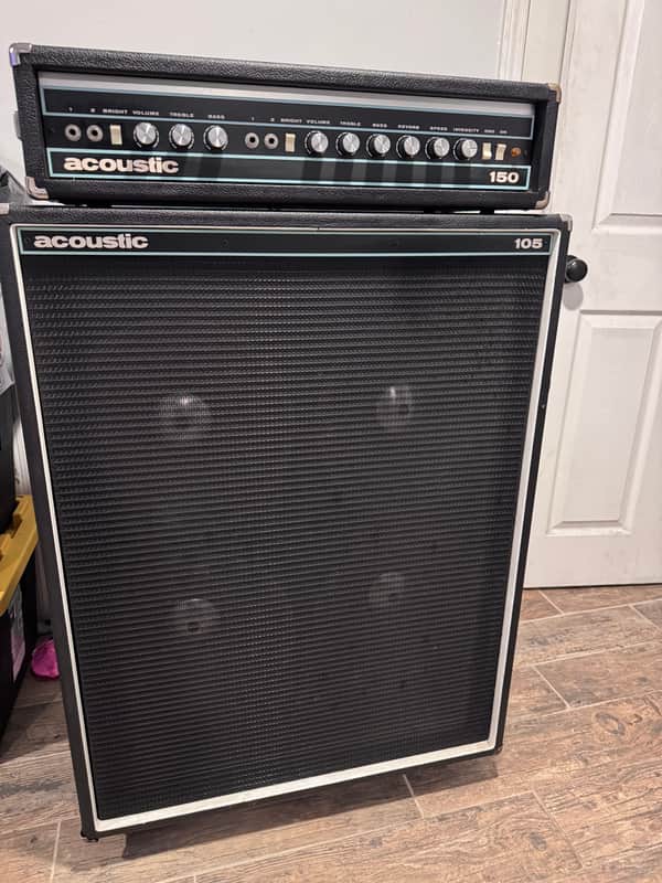Acoustic 150 Amp Head/105 4x12 Cabinet Stack With Original Leather Covers (1970s) image 1