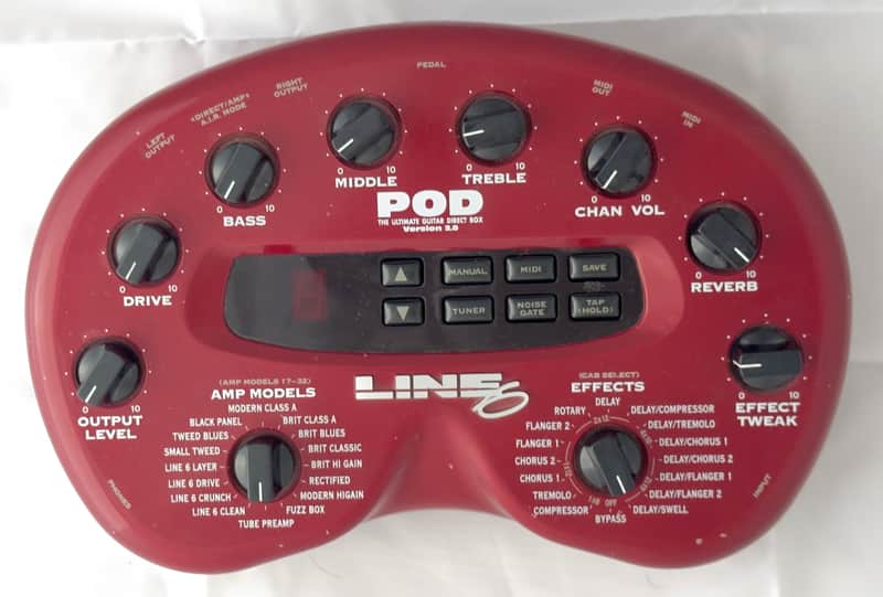 Meshuggah Line 6 POD 2.0 Multi-Effect and Amp Modeler 2000 - 2002 - Red (loaded w/ Meshuggah’s settings) image 1