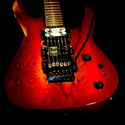 LAG ROCKLINE "Snake" 1990 Snakeskin. Handmade in France. Superstrat. Cool & Unique. image 5