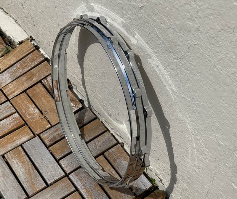 Pair Yamaha 14" 3.0mm Cast Aluminum 10 Hole Die-Cast Snare Drum Batter Hoops Rims Absolute Hybrid Maple 3.0mm AL-DC Hoop image 1