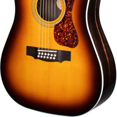 Guild D-2612CE Deluxe 12-String Acoustic Electric Antique Sunburst Archback Deluxe Solid Top Dreadnought w/ Stand, Humidifier, Polish, Cloth image 3