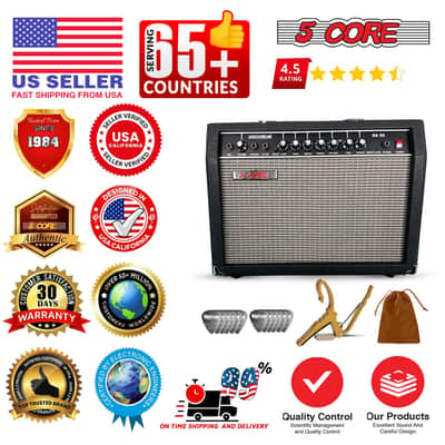 5 Core Guitar Amp 50 Watt Electric Amplifier w Built in 8" Speaker Portable Mini Amps w Aux image 13