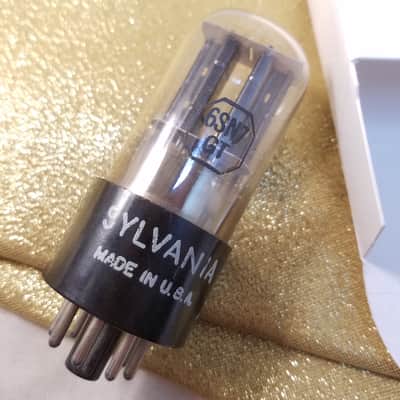 Sylvania Matched Pair (2) 6SN7GT tNOS AT1000 TESTED Vacuum Tubes T3 Tall Boy 2-hole black in-facing T plates dual triode 1949-1953 image 1