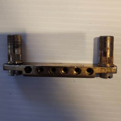 Vintage Brass/Gold-Plated Guitar Bridge image 4