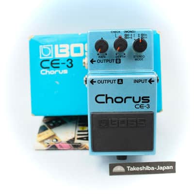 Boss CE-3 Chorus With Original Box 1983 Made in Japan Black Label Vintage Effect Pedal 352900
