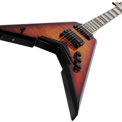 Wylde Audio Viking V Bloodburst Quilted Top Zakk Wylde V Shape Electric Guitar image 9