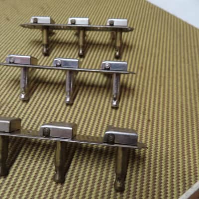 KLUSON 1940's 50's 60's TUNERS 3-side NICKEL SINGLE LINE DELUXE TUNERS BASS SIDE ORIGINAL VINTAGE REPAIR image 2