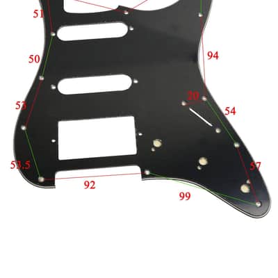 Electric Guitar Pickguard 3 Ply 11 holes 2 Single Pickup 1 Humbucker Pickup SSH Compatible with Strat Style Modern Guitar Parts Replacement(Black) image 4