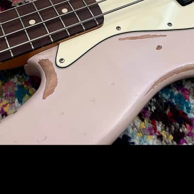 Upgraded Fender Flea Jazz Bass (Shell Pink, Road Worn) + Deluxe Case + Custom Features image 8