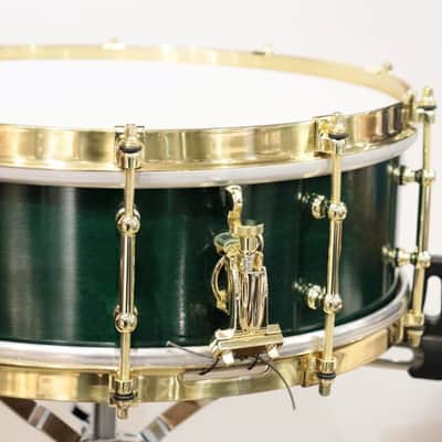 riddim Custom Order. Vintage Maple 14''×5'' Snare Drum - Olive Green [Store Display Special Price] image 3