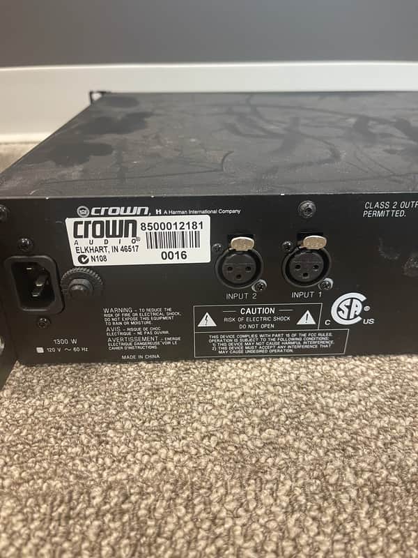Crown XLS 602 2-Channel Power Amplifier 2000s - Black image 1