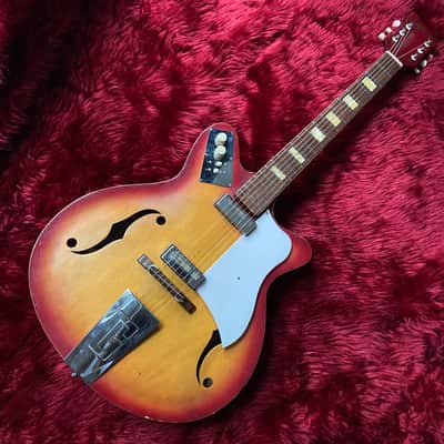 c.1964- Guyatone SG-S02 Musician MIJ Vintage Hollow Body Guitar "Sunburst" image 2