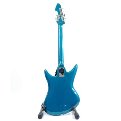60s Teisco Del-Ray ET-230 Sharkfin Guitar Lake Placid Blue w/ Bridge Mute, Vibey Design image 17