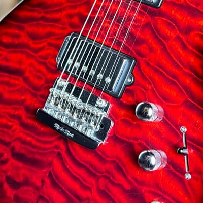 Ernie Ball Music Man Axis 25th Anniversary - Trans Red Burst - Quilt Maple Top image 11