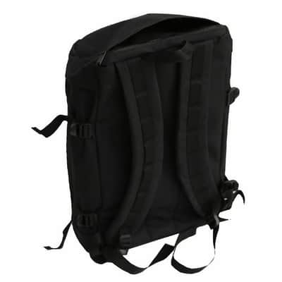 DMC Technics Vinyl Record DJ Utility Backpack 25 (black with silver embroidered logo) image 4