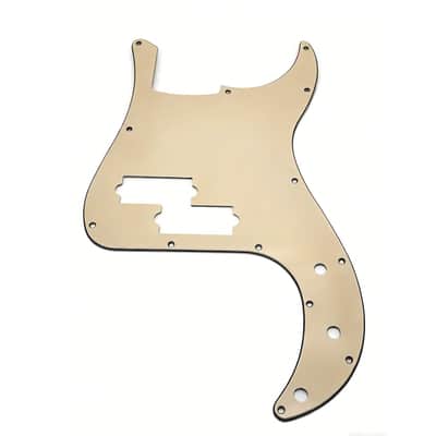 13-Hole P Bass Pickguard - Aluminum Shielded Replacement Scratch Plate for USA/Mexican Modern Standard Precision Bass, PVC Material with Mounting Screws (Cream 3-Ply) image 1