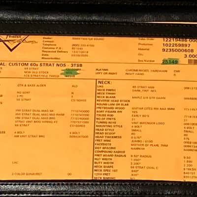 2020 Fender Custom Shop Custom 60's Stratocaster 2020 3 Tone Sunburst image 15