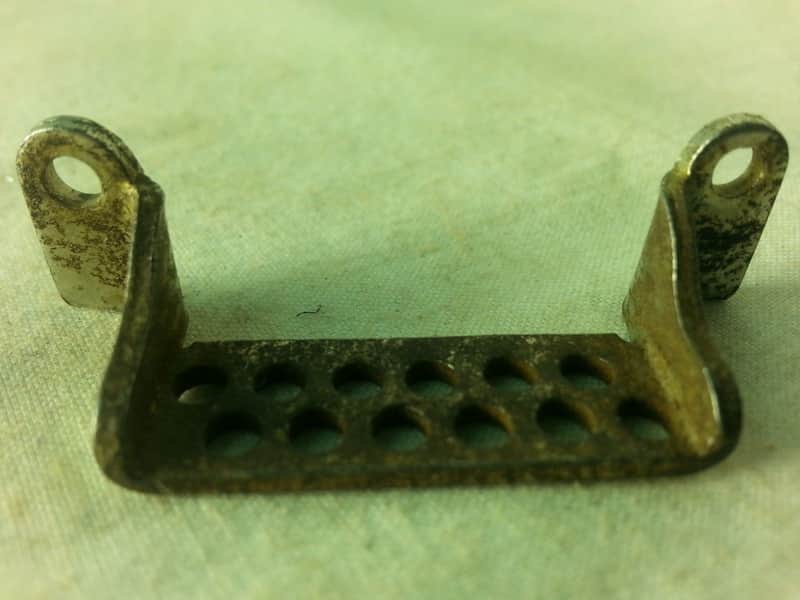 *Leedy Snare Drum Butt Plate Nickel 1 7/16"Vintage 10-20s Wilson Bros Wire Holes image 1